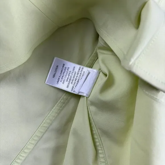 Foxcroft Dress Shirt 3/4 Sleeve Button Up Sz 14 Yellow Cotton Office Casual Top - Picture 10 of 13